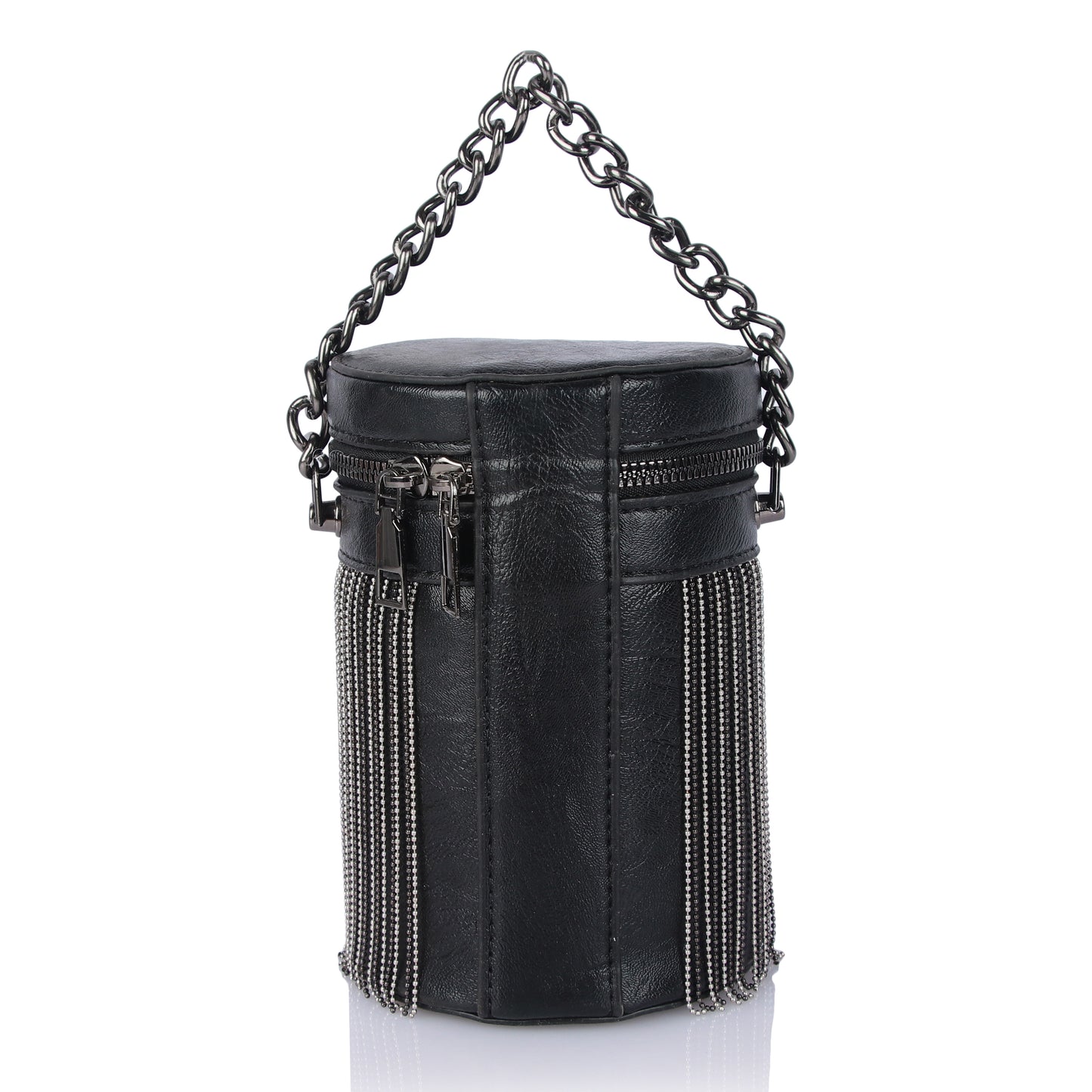 Zingy black bucket bag