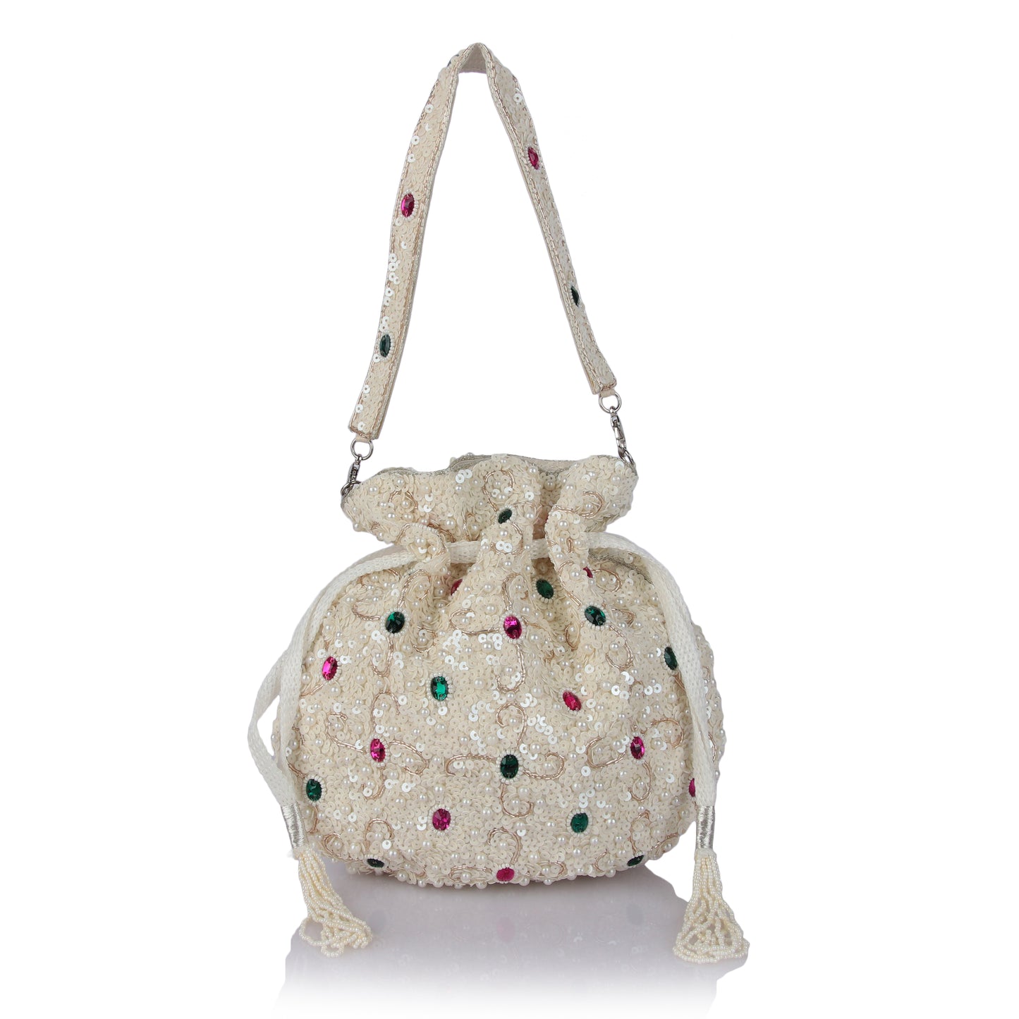 Blanco white potli bag