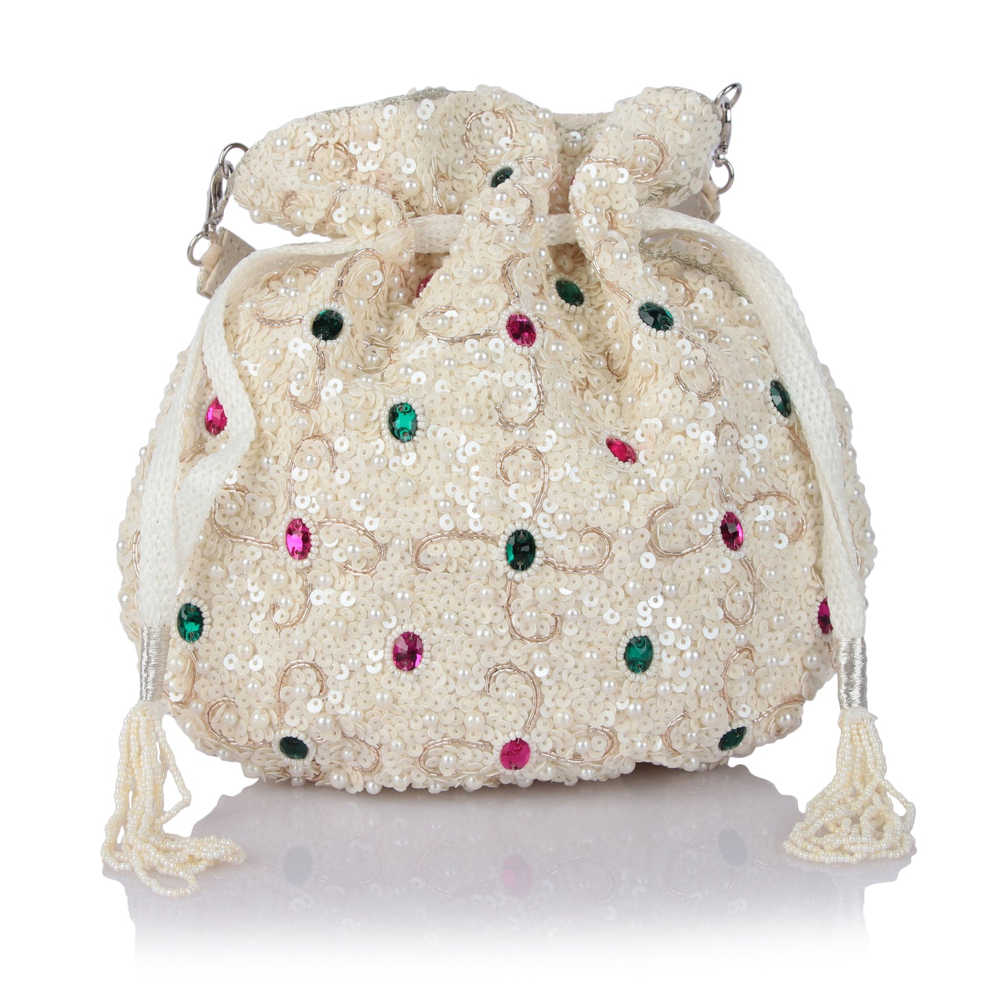 Blanco white potli bag