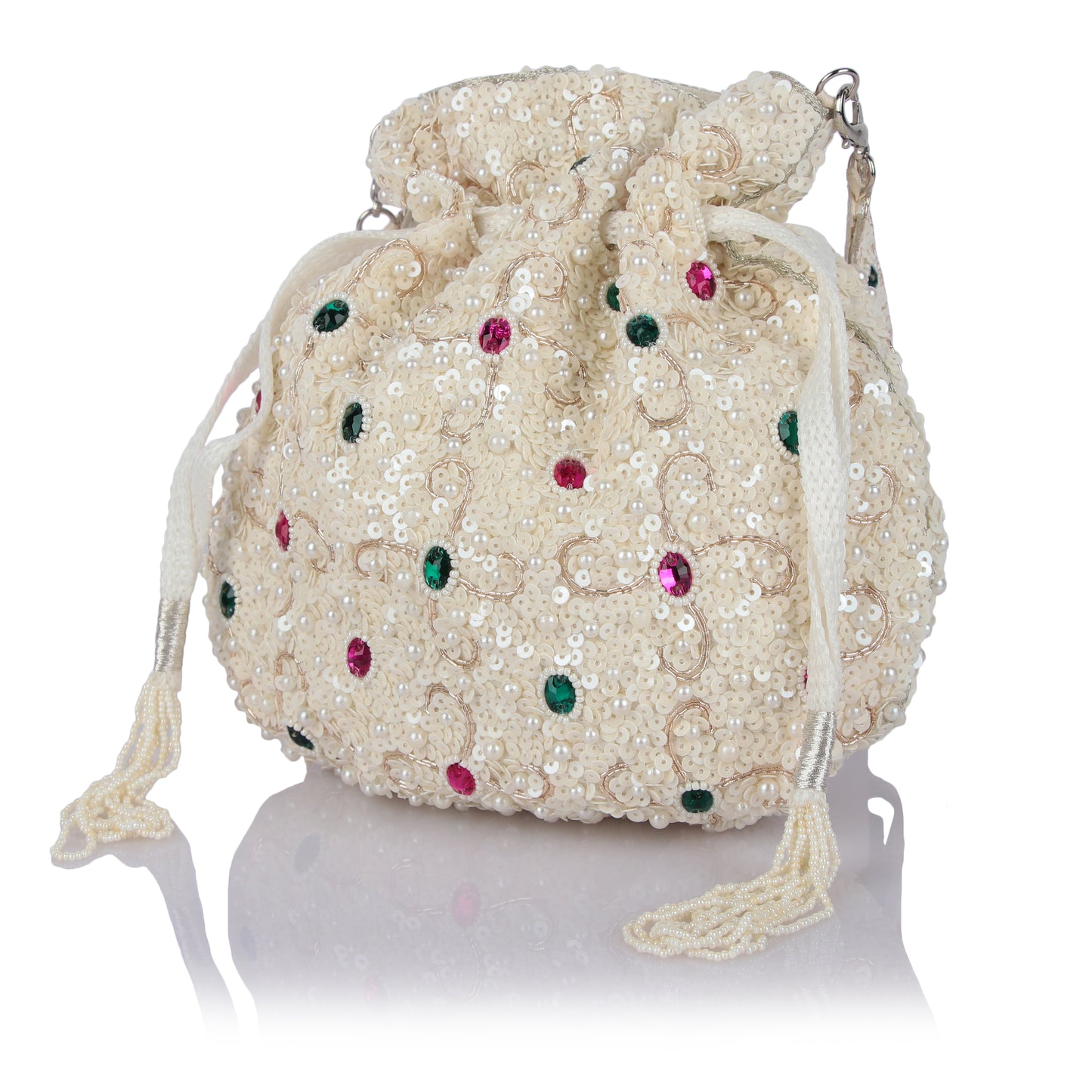 Blanco white potli bag