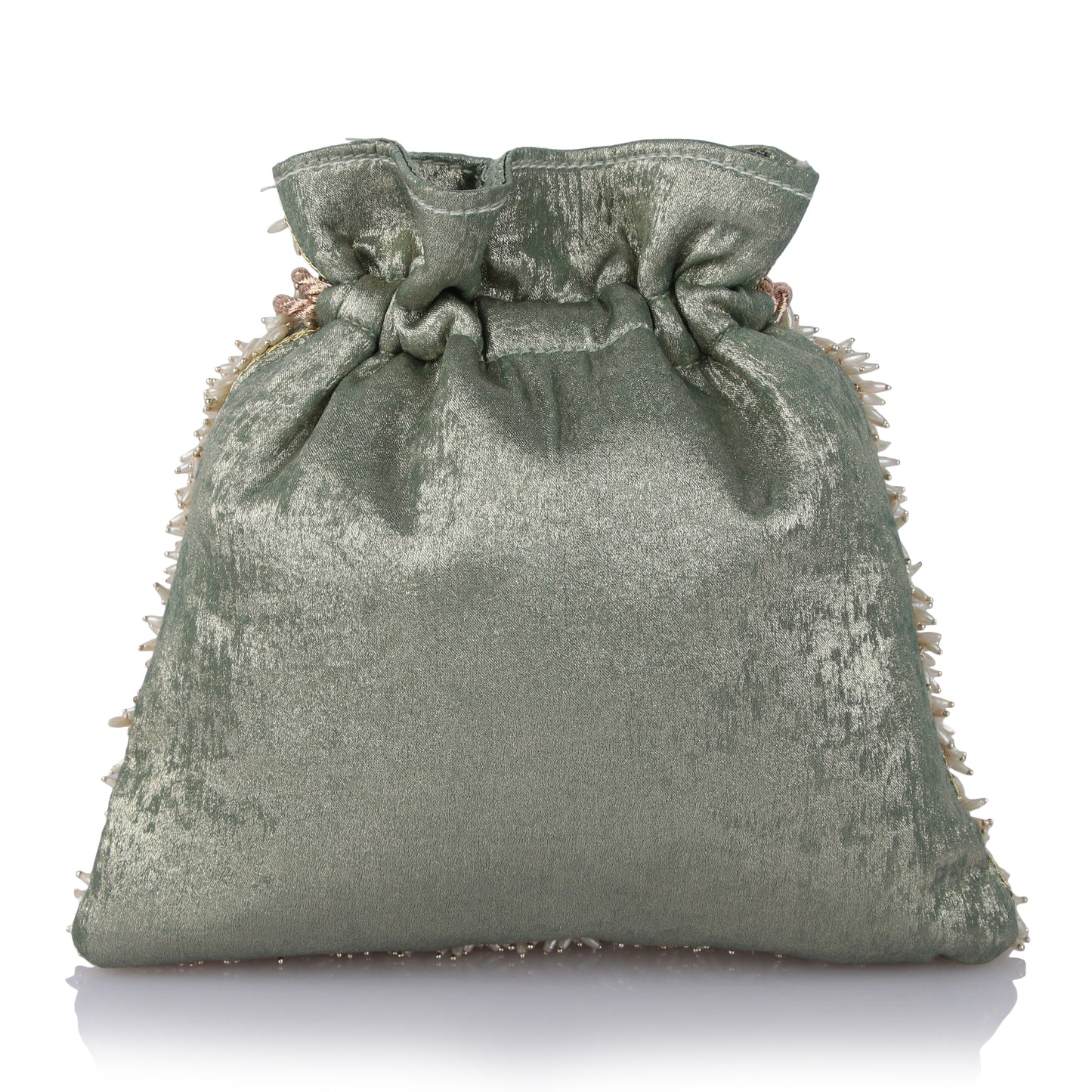 Sage pearl potli bag