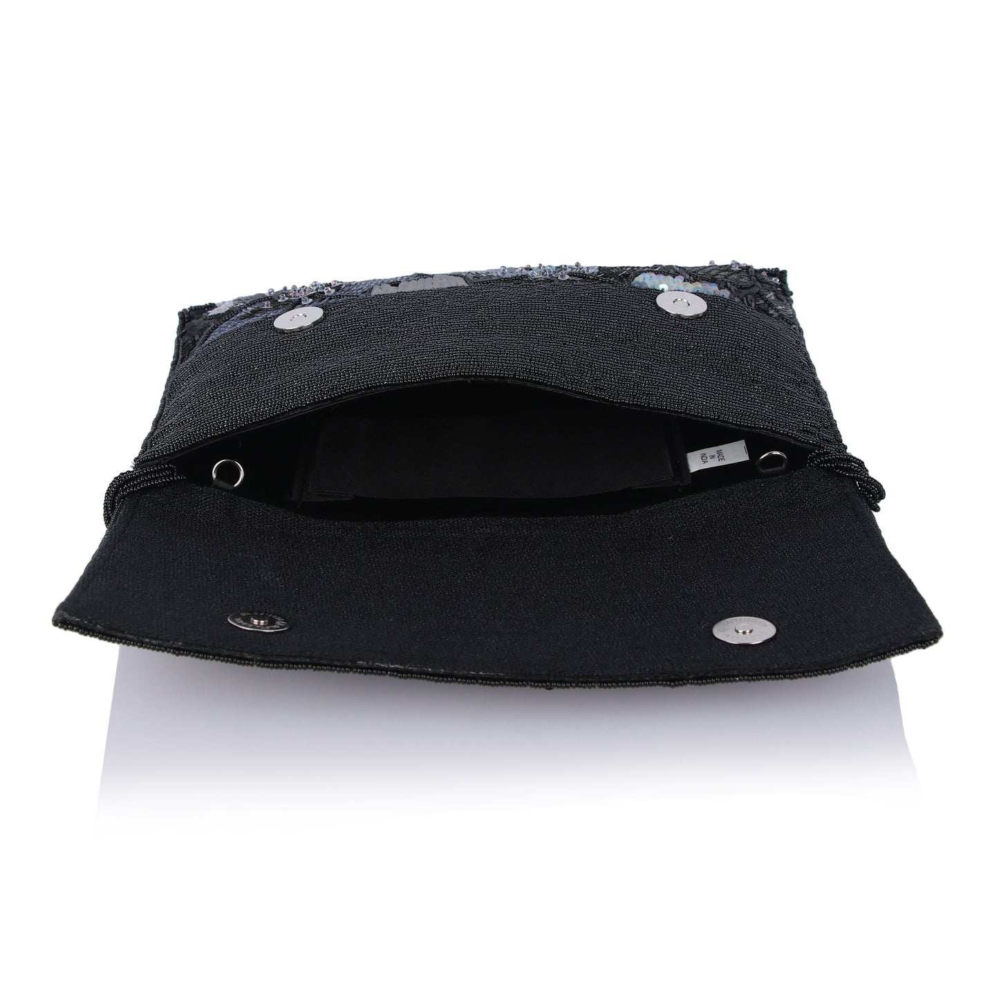 Midnight charm clutch