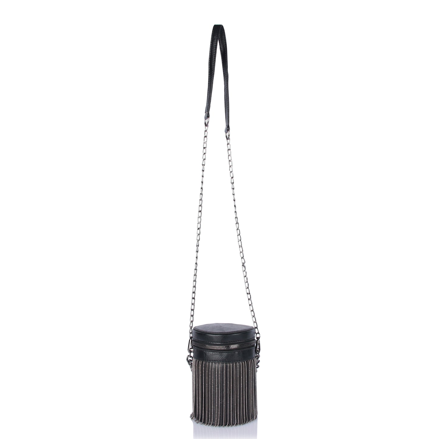 Zingy black bucket bag