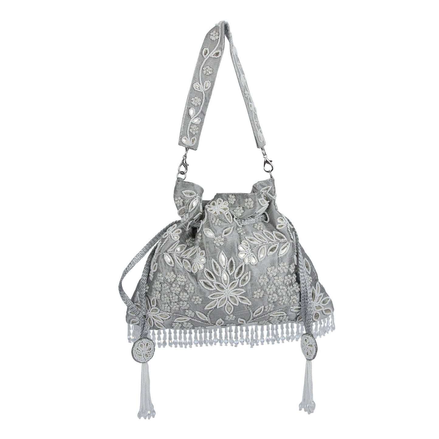 Eira silver potli bag