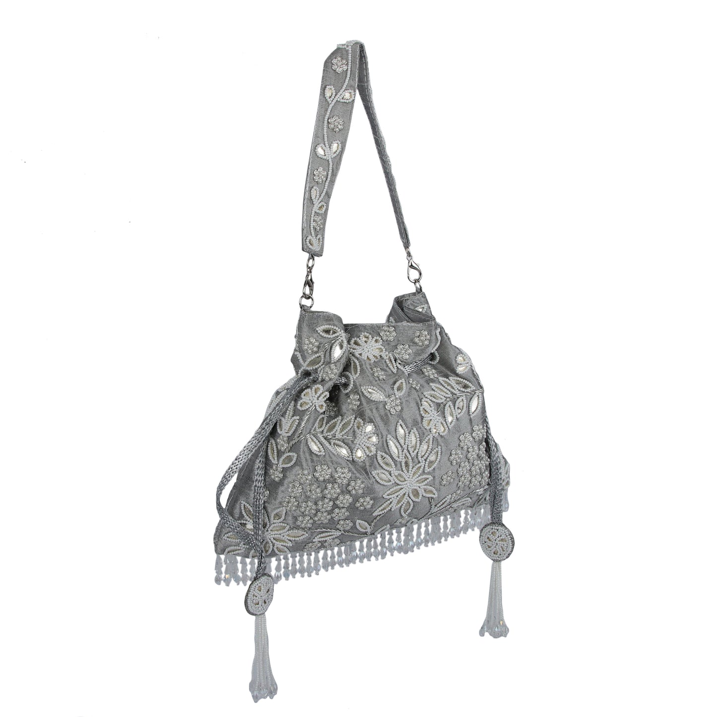 Eira silver potli bag