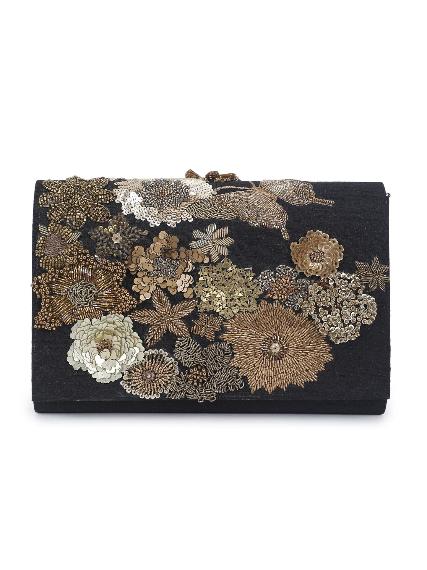 Mix media black clutch