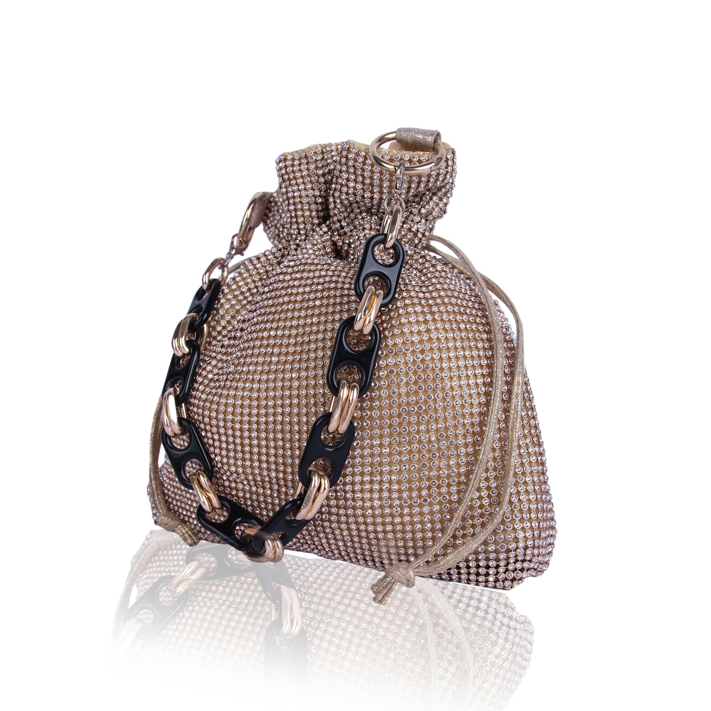 Champagne party rhinestone potli