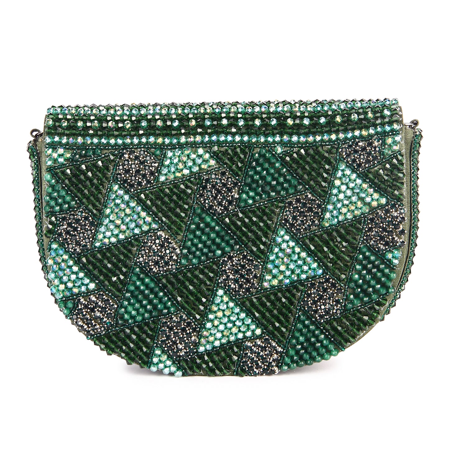 Green crystal beauty clutch
