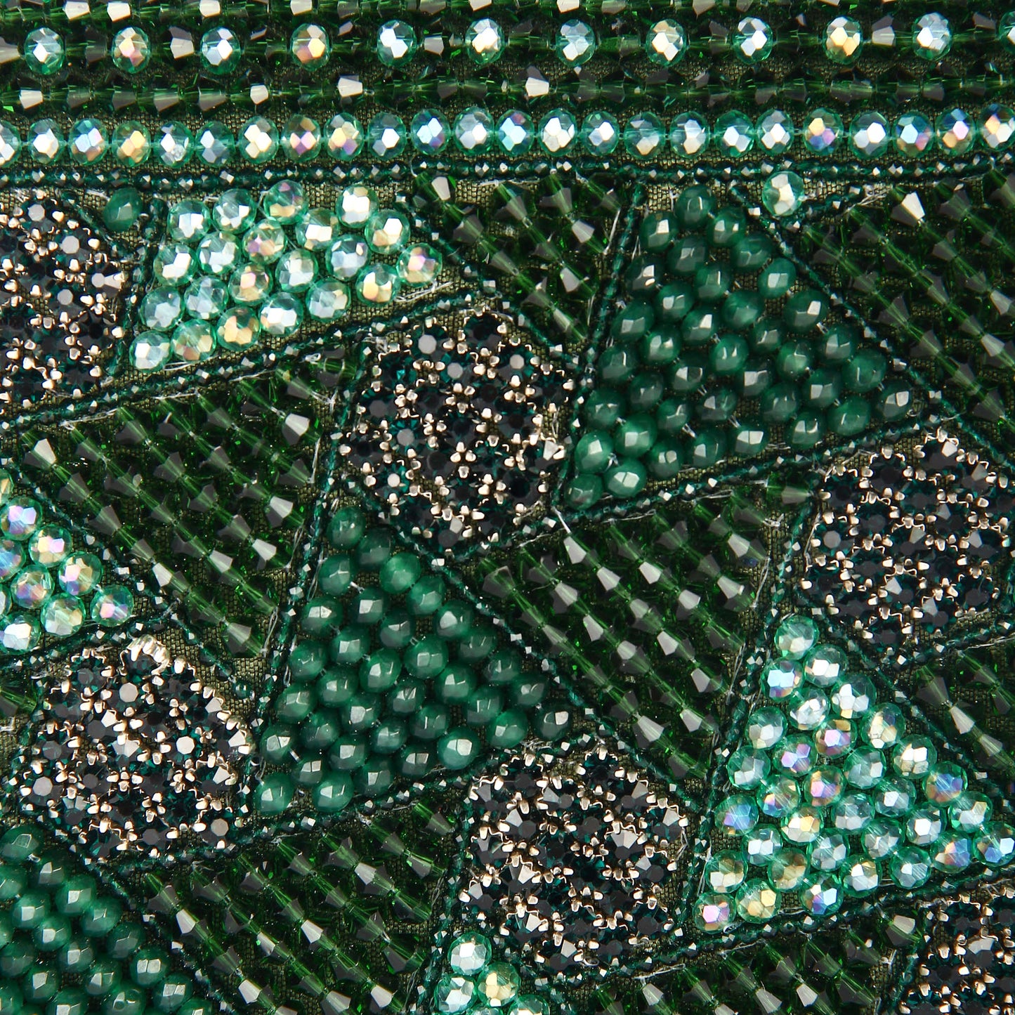 Green crystal beauty clutch