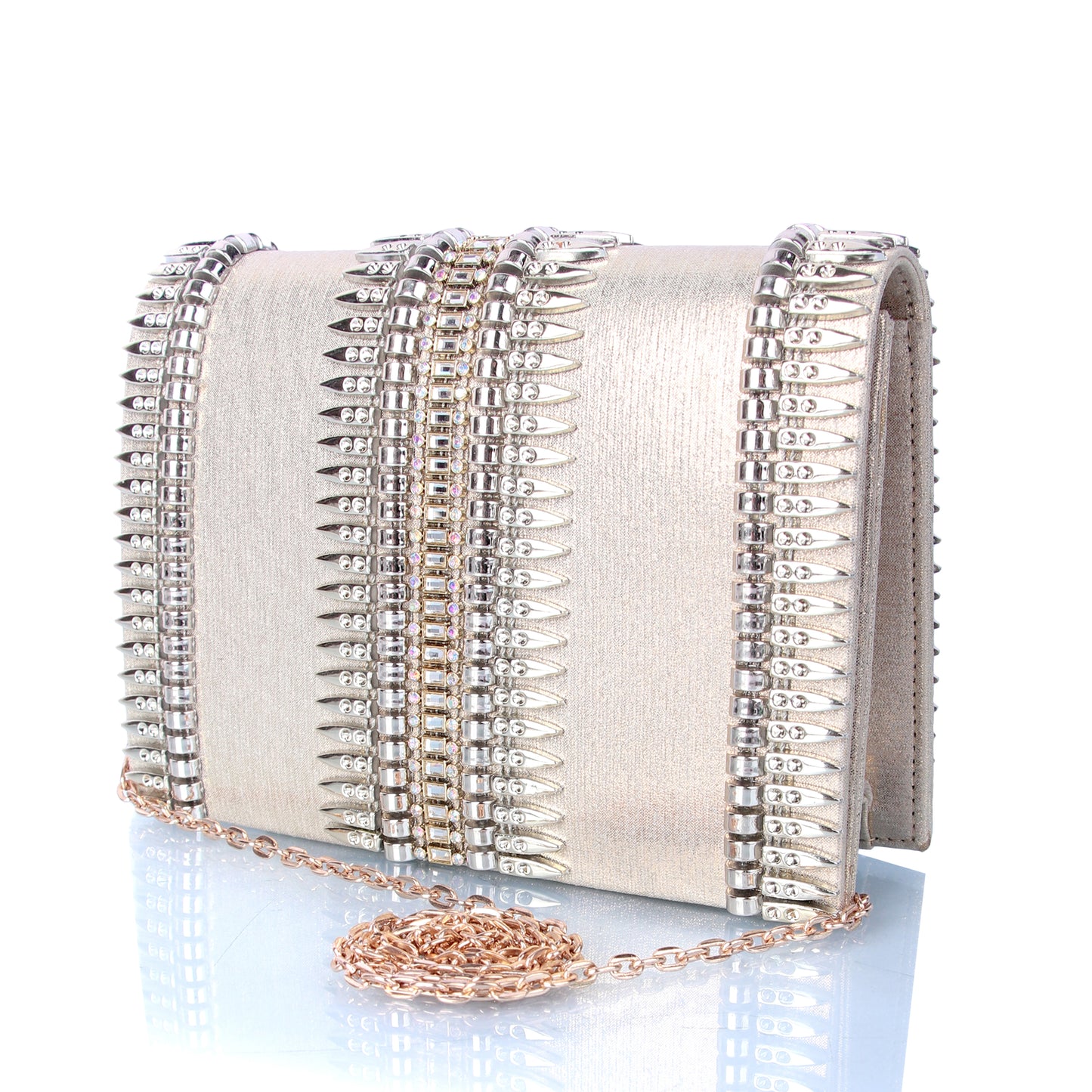 Aliezeah gold bling clutch