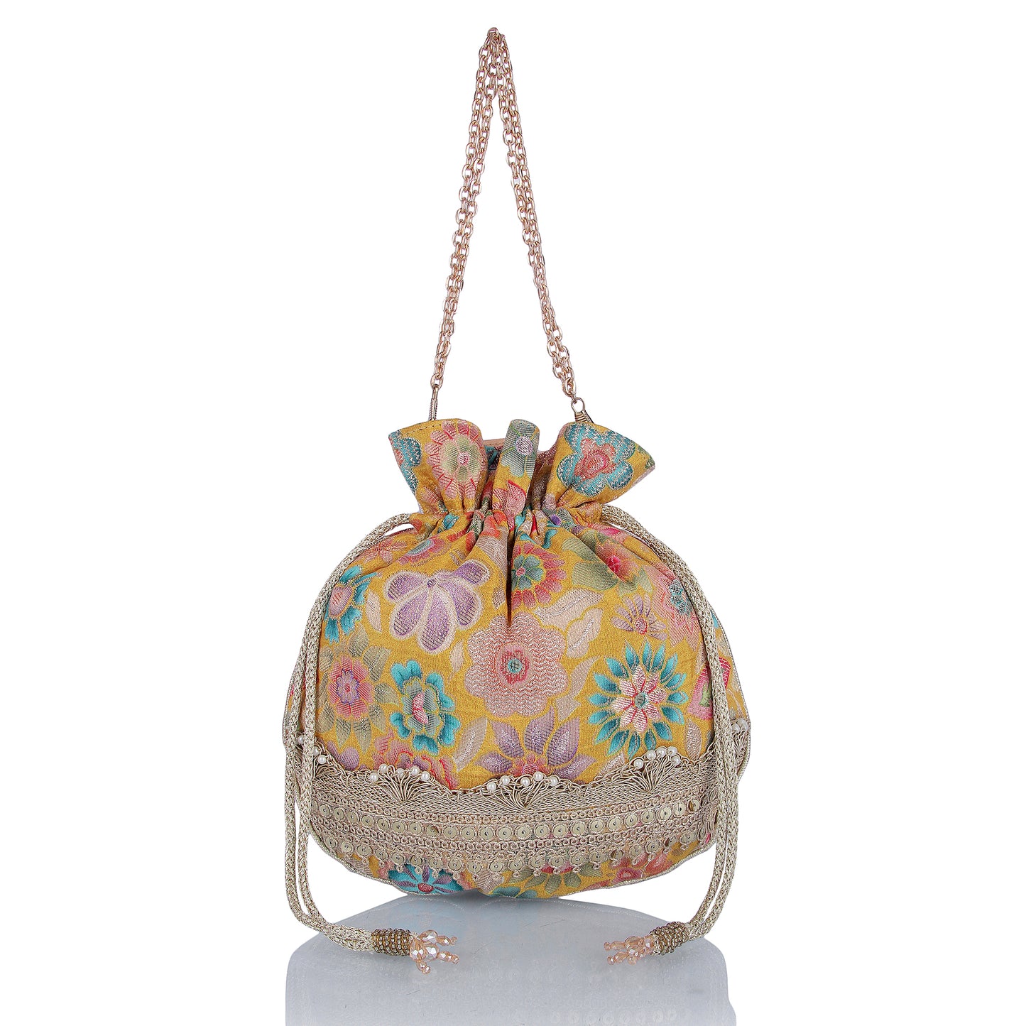 Multicolour brocade potli bag