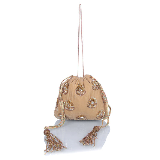 Moteef velvet gold potli