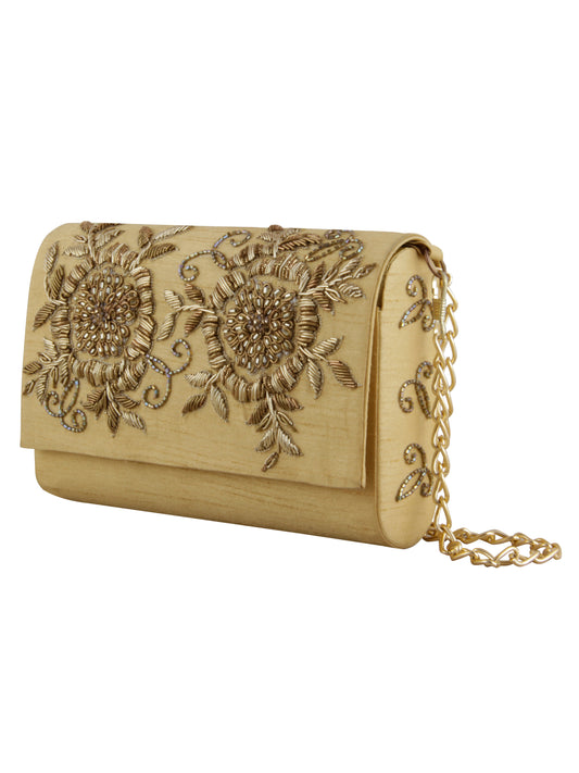 Mustard gold clutch