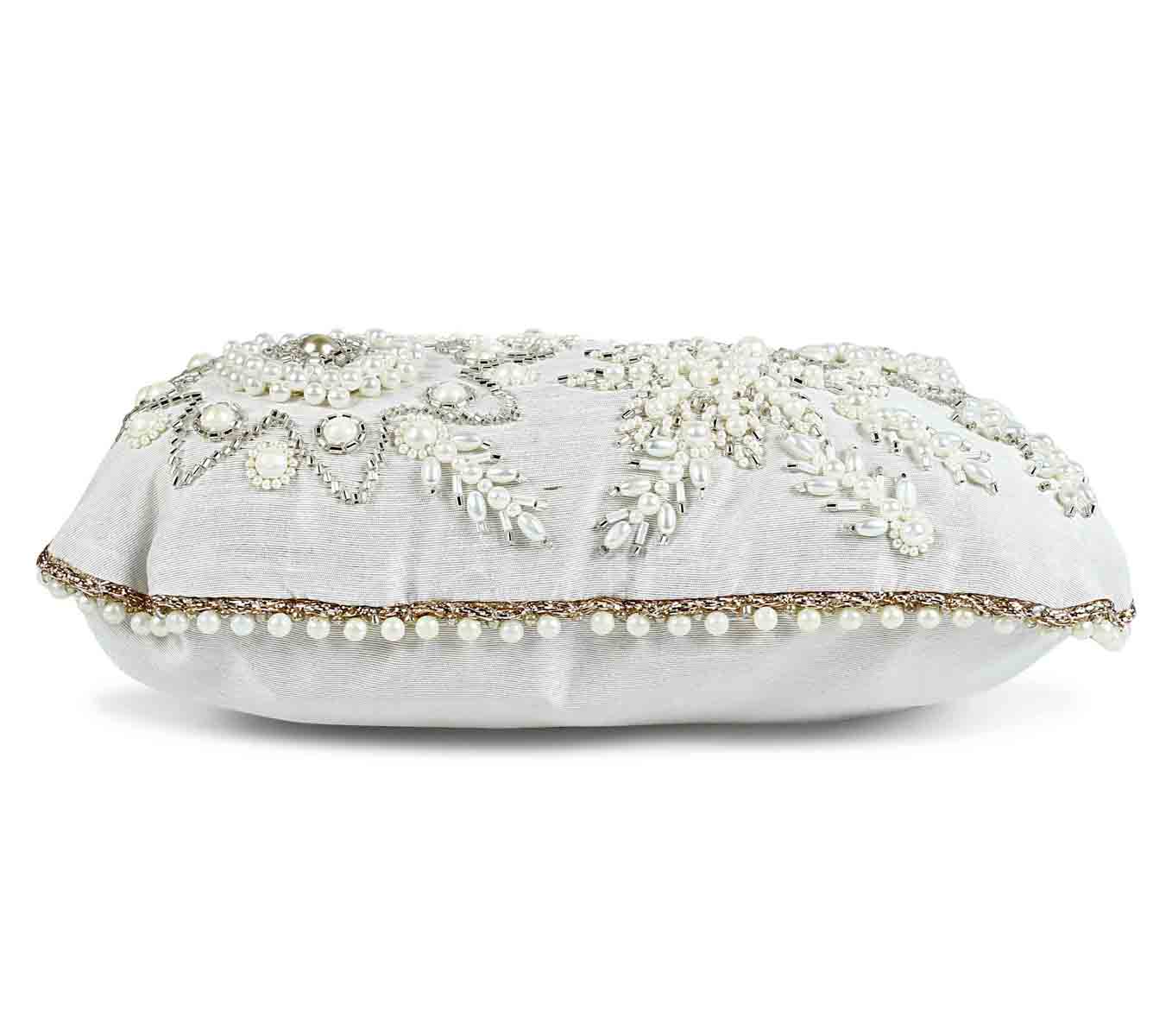 White pearly potli bag