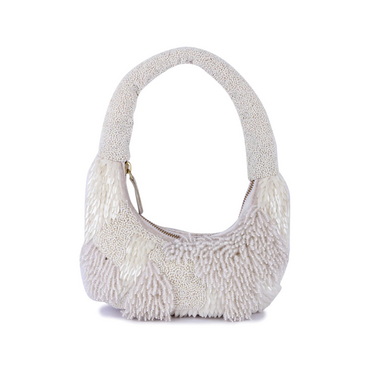 White indo-western purse