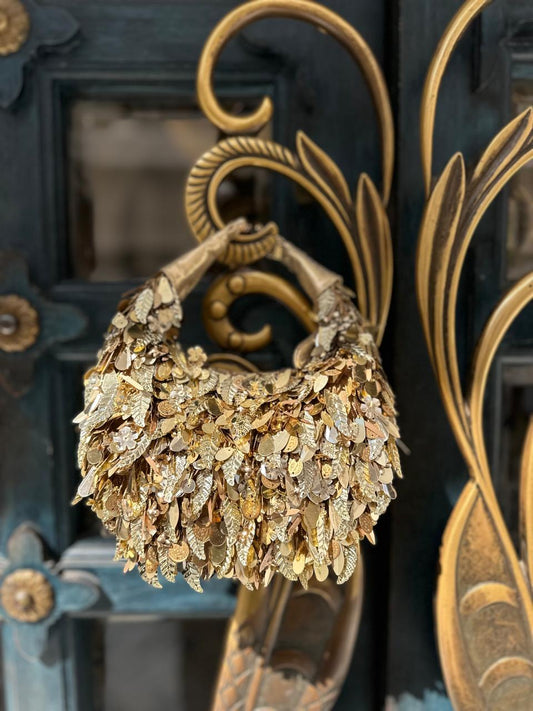 Royale gold moon bag
