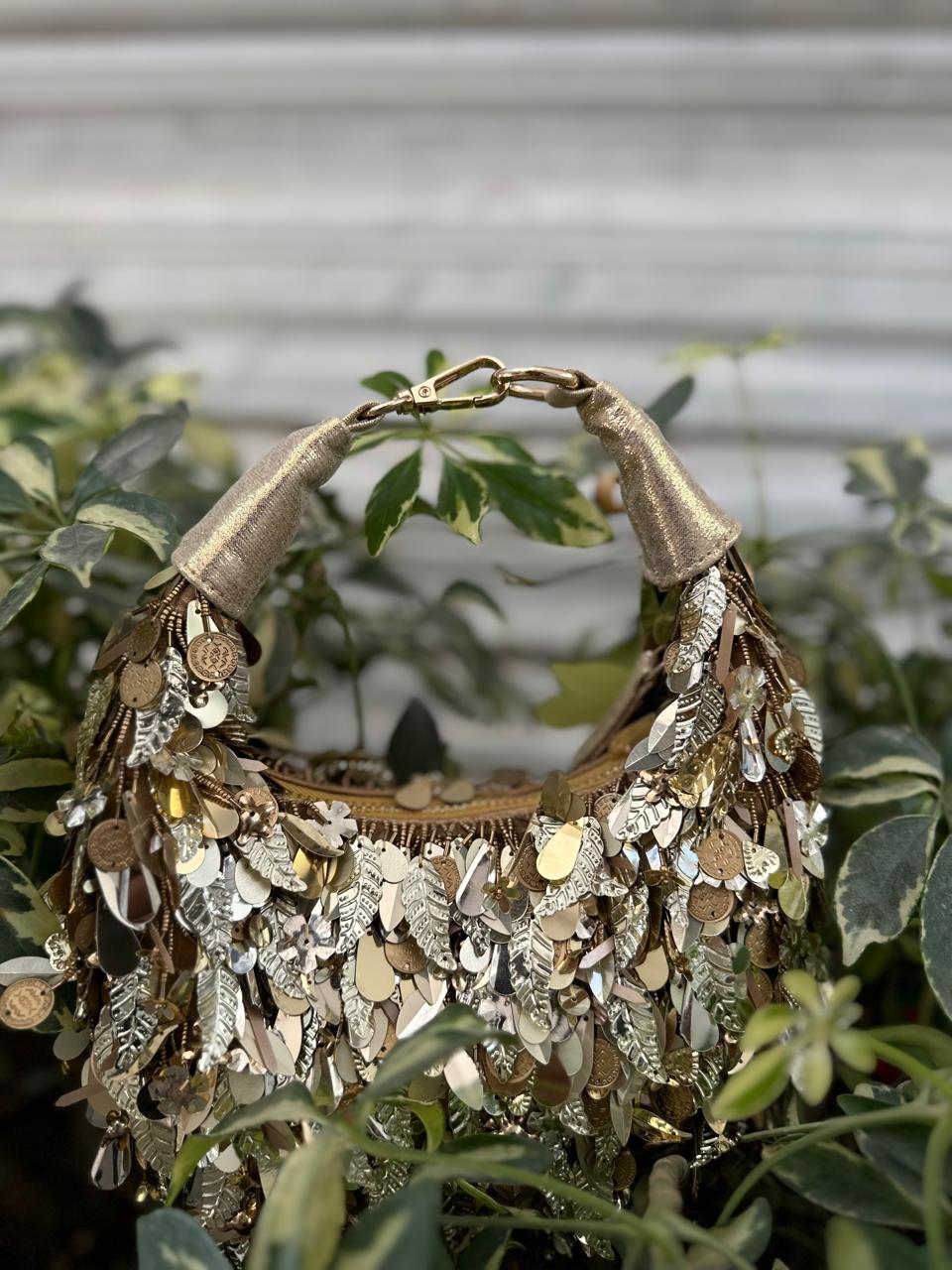 Royale gold moon bag