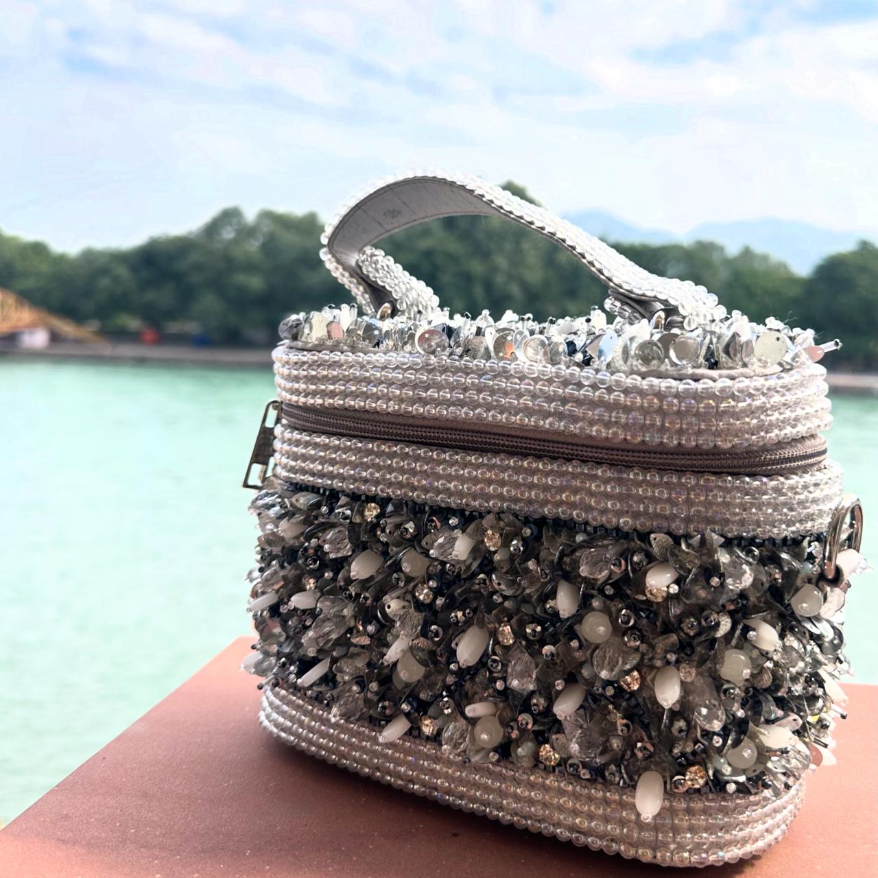 Grey stone vanity bag