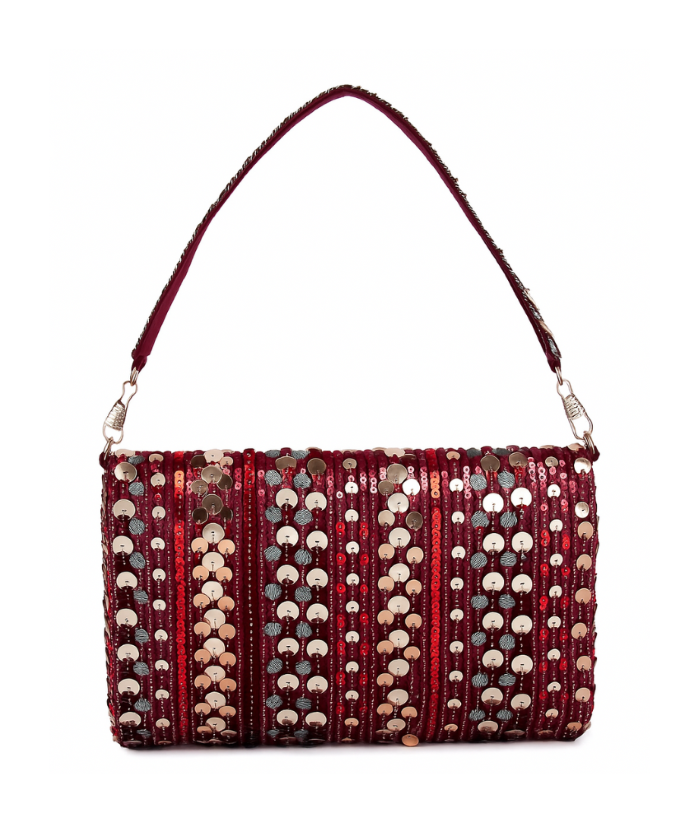 Sarva maroon clutch
